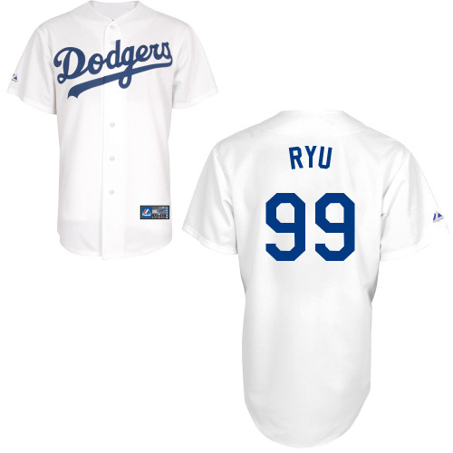 Hyun-jin Ryu #99 MLB Jersey-L A Dodgers Men's Authentic Home White Baseball Jersey